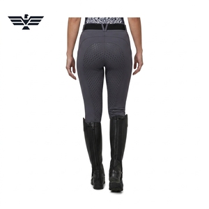 Pantalon d'équitation taille haute gris uni pour femme EMPIRE of TREND WEARS, extensible dans les quatre sens, en Spandex/Nylon, avec poches élastiques à la taille - Product Image 3