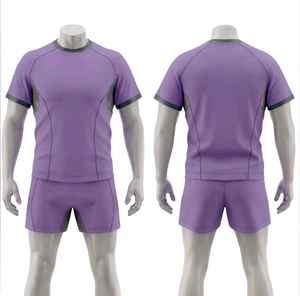Men's <b>Purple</b> Sublimated Soccer Jersey Shorts Set Crew Neck Short Sleeve Moisture Wicking Fitted Athletic Uniform All Seasons - Product Image 4
