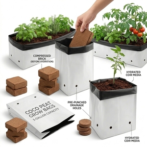 Full Size Gallon Plant Fiber <b>Plastic</b> Grow Bags for Hydroponics Fruit Potato & Tomato Vegetable Gardening use - Product Image 4