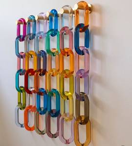 งานฝีมือเรซิ่น FAIZA CRAFT ผลิตจากโรงงานโดยตรง เป็นมิตรกับสิ่งแวดล้อม หลากสีสัน ปรับแต่งได้ ตกแต่งผนังด้วยโซ่แขวน  งานศิลปะตกแต่งผนัง - Product Image 2