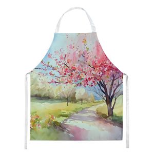 Michigan Apple Blossoms Watercolor <b>Apron</b> Large Multicolor Unisex Kitchen Server for Cooking Baking Crafts <b>Gardening</b>-for Adults - Product Image 1