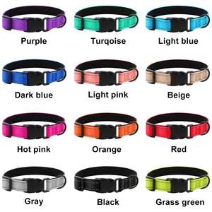 Collier pour chien réfléchissant en nylon avec doublure douce pour chiens de grande race comme le Golden Retriever, laisse pour le cou de l'animal - Product Image 2