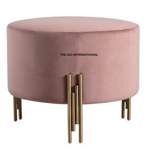 Taburete Otomano Metálico Tapizado en Oferta para Decoración del Hogar y Hoteles, Uso en Sala de Estar, Gimnasio, Tocador, Puffs - Product Image 6