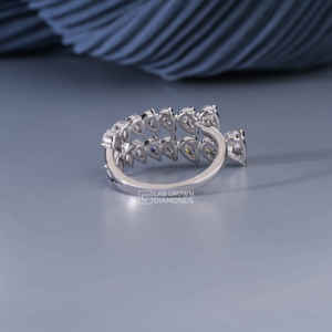 Bague en or blanc 14 carats avec moissanite taille poire pour femme, luxe, 1,98 carat de poids total, 4,68 grammes, bijoux fins pour mariage et fiançailles, cadeau - Product Image 6