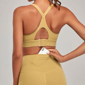 Conjunto de Yoga para Mujer Más Vendido, de Alta Calidad, Sólido, Transpirable, con Logotipo Frontal, 2 Piezas, Spandex/Nylon, Personalizable, Venta al Por Mayor - Product Image 5