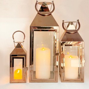 High End Quality Gold Rectangular <b>Brass</b> <b>Lantern</b> Set with Glass Panels for Home Decoration - Product Image 5