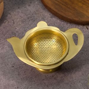 Infuseur à thé réutilisable en cuivre à mailles fines avec poignée pour thé en vrac, théière, tasse, maison, cuisine, hôtel, restaurant - Product Image 4