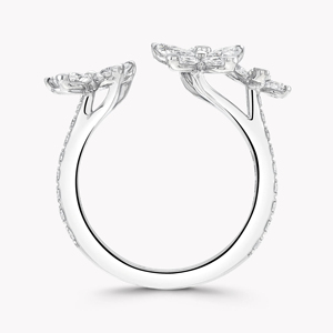 Anillo de cóctel con diamantes en forma de flor, corte marquesa, oro blanco, engaste de garras, joyería romántica para mujer, para boda - Product Image 2