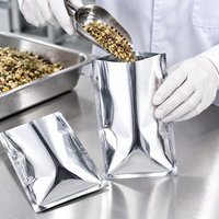 Pochette plate personnalisée multi-tailles en aluminium argenté à trois soudures latérales pour emballage alimentaire sous vide, vente en gros OEM