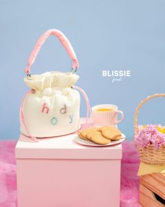 Bolso de Mano Tipo Cubo Mini para Mujer, con Cierre, Correa Ajustable, Diseño Arrugado Premium, para Compras y Uso al Aire Libre - Rosa - Product Image 1