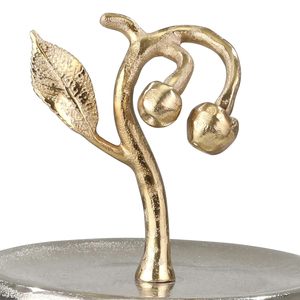 18 Inch <b>3</b> <b>Tier</b> Aluminium <b>Cake</b> <b>Stand</b> with Elegant Leaf Design Gold Cupcake & Dessert Display Pedestal for Weddings Birthdays - Product Image 2