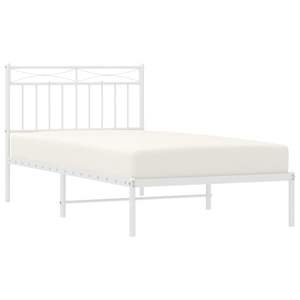 Base de Cama Doble Moderna de Acero Blanco, Diseño Rectangular Moderno, Cama de Metal - Product Image 3