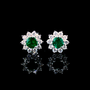 Pendientes de diamantes cultivados en laboratorio de oro blanco premium, color E, corte brillante redondo, 1.94 ct, claridad VVS2, joyería fina, pendientes de lujo para mujer - Product Image 1