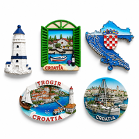 Benutzer definierte 3D Stereo Tourist Souvenir Magnet Kühlschrank Magnet Kroatien Karte Landschaft gemalt dekorative Magnet für Home Deco