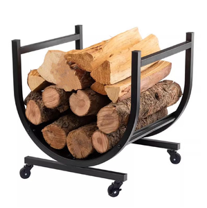 Metal Firewood Rack Rectangle Powder Coated Firewood Storage Rack Firewood Basket Powder Coated Fireplace Wood Storage Rack - Product Image 3