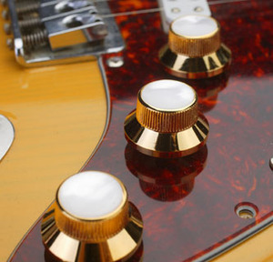 A06BB Electric <b>Guitar</b> Parts & Accessories Brass Gold Knobs with Mother of Pearl Tops Made in Korea - Product Image 3