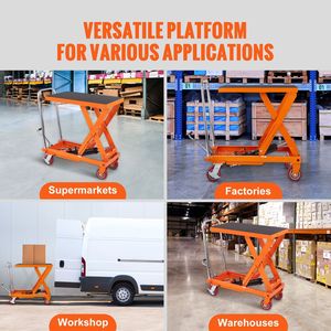 Carrello Elevatore Idraulico Manuale a Forbice Singola, Capacità 1100 libbre, Altezza di Sollevamento 35,4 Pollici, con 4 Ruote Antiscivolo, Nuovo - Product Image 2