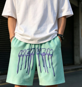 Shorts en molleton unisexe 100% coton, imprimé 3D en relief, coupe ample, style streetwear d'été, hip hop, vêtements décontractés pour hommes - Product Image 1