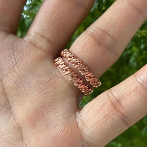 Bague en cuivre au design moderne et unique, cadeau fait main, bijoux artisanaux en cuivre, cadeau de mariage personnalisé - Product Image 6