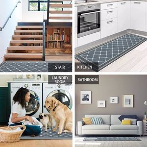 Washable Kitchen Rugs Set Non-Slip ABSORBENT ABS Kitchen Mats 19.7 X 31.5 + 19.7 X 47 Includes 2 Table Runners - Product Image 2