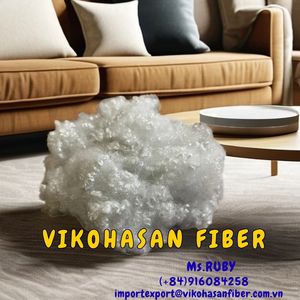 ใยโพลีเอสเตอร์กลวงแบบเชื่อมต่อ 3 มิติ สีขาว 15D Vikohasan GRS ของผู้ผลิต วัสดุยัดไส้โซฟาเคลือบซิลิโคนราคาประหยัด - Product Image 5