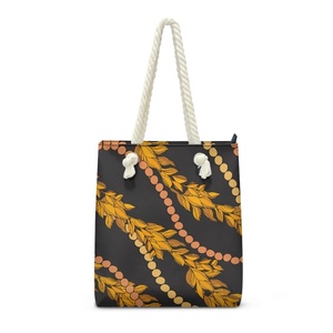 Bolso de Mano con Diseño Hawaiano Mokihana para Mujer, Impresión Bajo Demanda, Envío Directo, Bolso de Hombro de Playa, Bolso Tote Espacioso y Moderno para Chicas - Product Image 3