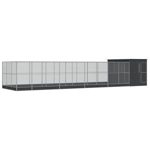 Voliera con estensione argento 440.2 "x 119.3" x 85 "acciaio forniture per uccelli - Product Image 2