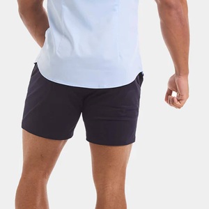 Shorts Chino Slim Fit en Coton Bleu Marine Uni pour la Gym, la Tenue Décontractée ou l'Entraînement - Product Image 3