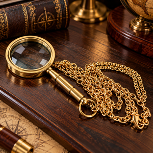 <b>Vintage</b> Brass Pocket Magnifying Glass Portable Handheld Reading Magnifier Antique Style Metal Lens Tool Collectible <b>Desk</b> - Product Image 1