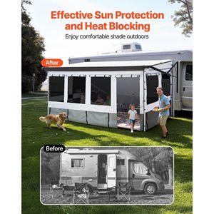 16-17 ft RV Awning <b>Sun</b> <b>Shade</b> Room Compatible with Awnings Featuring Ventilated Mesh Windows and Door - Product Image 2