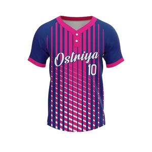 Nueva Camiseta de Béisbol Personalizada de Moda, Transpirable, 100% Poliéster, Manga Corta, Estampada con Impresión por Transferencia de Calor, en Venta - Product Image 1