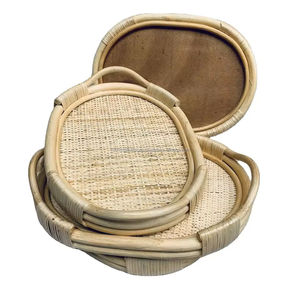New Arrival Sustainable Handmade Rattan Serving <b>Tray</b> Eco-friendly Lightweight Decorative Customizable Commercial Grade Durable - Product Image 6