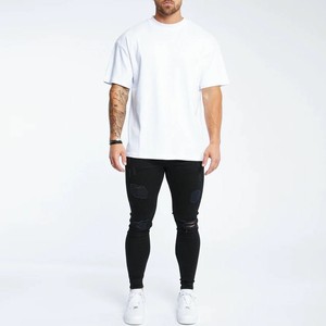 Camiseta Blanca de Manga Corta con Cuello Redondo, Tejido Jersey 100% Algodón para Hombre, Talla Grande, Color Sólido, Logotipo Personalizado Impreso, Venta al Por Mayor OEM - Product Image 3