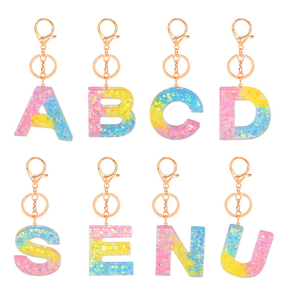 Vente en gros Alphabet Lore A-Z Porte-clés en résine fait main de haute qualité, pendentif pour sac ou voiture, porte-clés lettre anglaise - Product Image 2