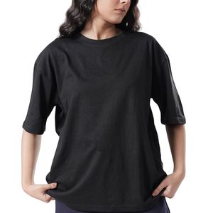 T-shirt uni à col rond pour femme, manches courtes, en coton doux et respirant, idéal pour l'été, personnalisable avec logo, vente en gros - Product Image 3