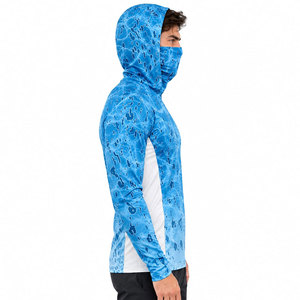 T-shirts de pêche à manches longues pour hommes en bambou recyclé, respectueux de l'environnement, avec protection UV UPF50+, évacuation de l'humidité et masque intégré - Product Image 4