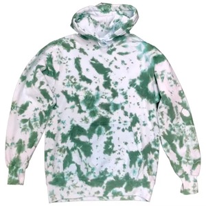 Sweat-shirt à capuche tie-dye bleu ciel pour femme, avec poche kangourou, coupe oversize, personnalisable avec logo OEM - Product Image 4