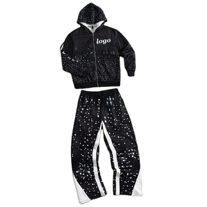 Survêtements à fermeture éclair lourds de haute qualité Logo personnalisé prix responsable vêtements d'hiver 100% coton vêtements de rue Patch survêtement de travail - Product Image 1