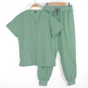 Juegos de uniformes médicos de enfermera de LICRA ligeros personalizables con logotipo personalizado Joggers lavables uniformes de hospital de tela suave - Product Image 1