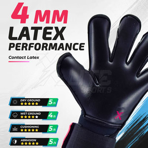 Factory Made Football Soccer Match Goalkeeper Training <b>Gloves</b> <b>Latex</b> Grip Palm With Wrist Strap For Men Youth Practice - Product Image 2