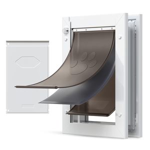 Puerta Resistente a la Intemperie para Perros Medianos, con Tres Solapas Magnéticas y Marco Metálico para Uso Interior y Exterior - Product Image 1