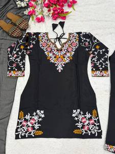 <b>Presenting</b> New <b>Eid</b> Special Roman Silk Suit Set Embroidered With Farshi Salwar - Product Image 4