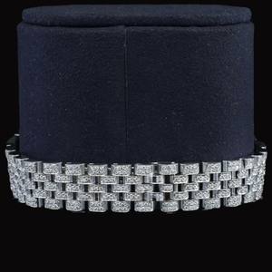 Reloj de pulsera personalizado con diamantes de moissanita, esfera redonda completamente cubierta de diamantes, con fecha automática, movimiento de cuarzo, joyería hip hop hecha a mano para hombre - Product Image 4