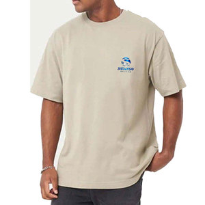 Camiseta Oversize de Algodón 100% de Alta Calidad, Gruesa y Transpirable, con Hombros Caídos, Cuello Medio Alto, Estilo Urbano, Unisex, Personalizable para Hombre - Product Image 6