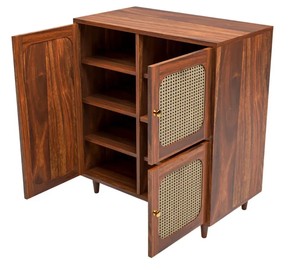 Wholesale Boho Solid Wood Rattan <b>Sideboard</b> 3 Door Cane Buffet Cabinet Mid Century Modern Storage Credenza - Product Image 1
