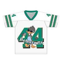 Nouveau design, maillots de football américain 100 % polyester imprimés par transfert thermique, entièrement personnalisables, broderie, maille, manches courtes, devant