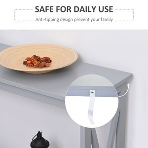 Tavolo consolle a 2 livelli Design moderno con ripiano portabagagli grigiore - Product Image 6