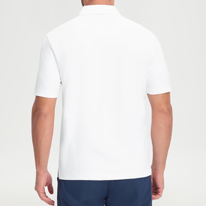 Men's <b>White</b> BUTTON UP Collar <b>Polo</b> Slit Hem Short Sleeve Casual Business <b>Golf</b> Breathable <b>Polo</b> T-Shirt - Product Image 6