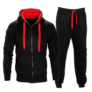 Conjunto Deportivo para Hombre, Chaqueta con Capucha y Cierre Completo, Pantalones a Juego, Algodón Resistente, para Entrenamiento y Running - Product Image 1