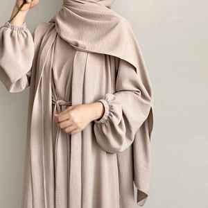Luxury Kimono Style Modern Muslim Casual Abaya for Women Dubai Modest Islamic Lightweight Breathable <b>Boat</b> Neck <b>Floor</b> Length - Product Image 6